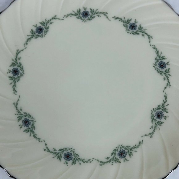 2 Lenox China Musette Salad Dessert Plates 7 7/8” Platinum Trim F507 VTG USA - Picture 7 of 7